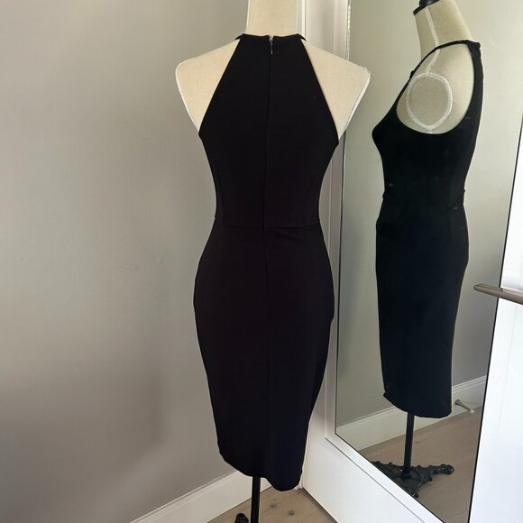 Dynamite Black Halter Split Front Midi Dress - Picture 7 of 9